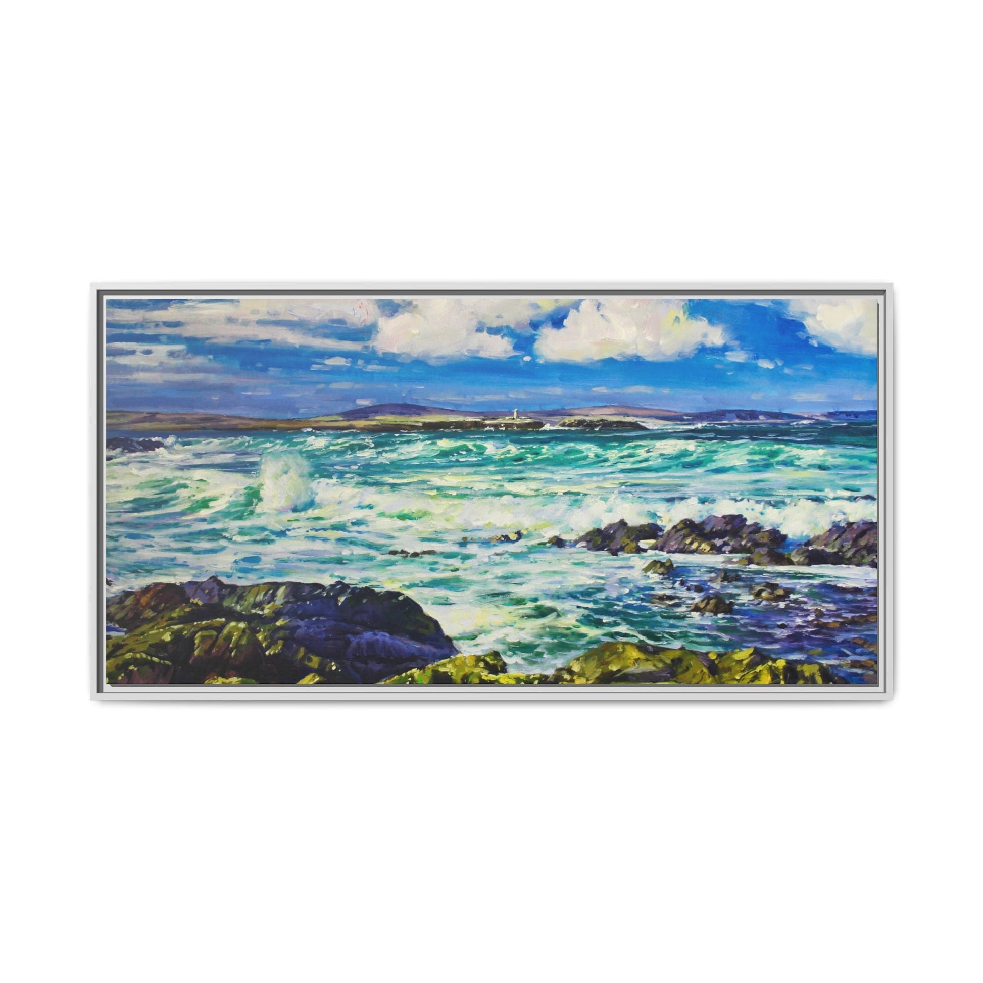 Ballyglass Lighthouse Erris wall art featuring the stunning coastal lighthouse, framed in premium materials for a perfect addition to any living space.