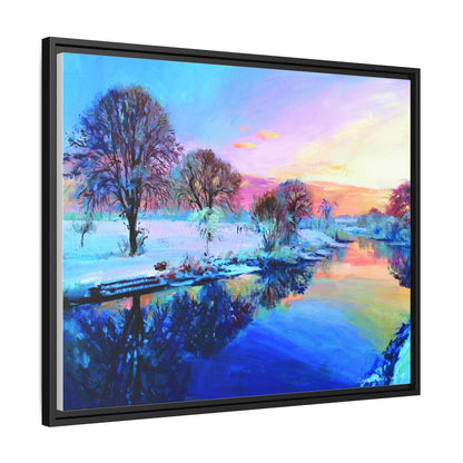 Winter Trees framed art – Premium pinewood frame with a cotton-polyester canvas print, featuring a protective coating for lasting beauty and timeless décor.