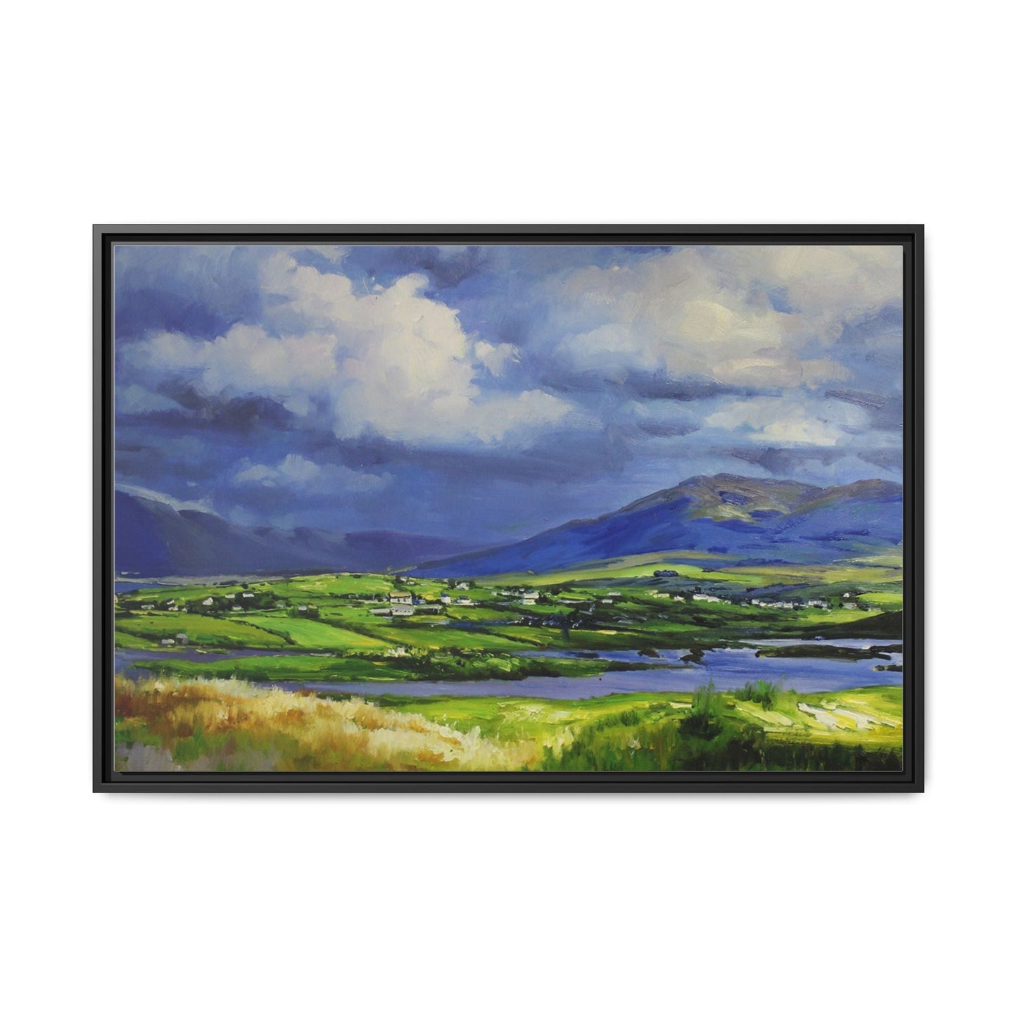 Connemara Fields - Stunning Irish landscape canvas print showcasing the serene beauty of Connemara's fields.