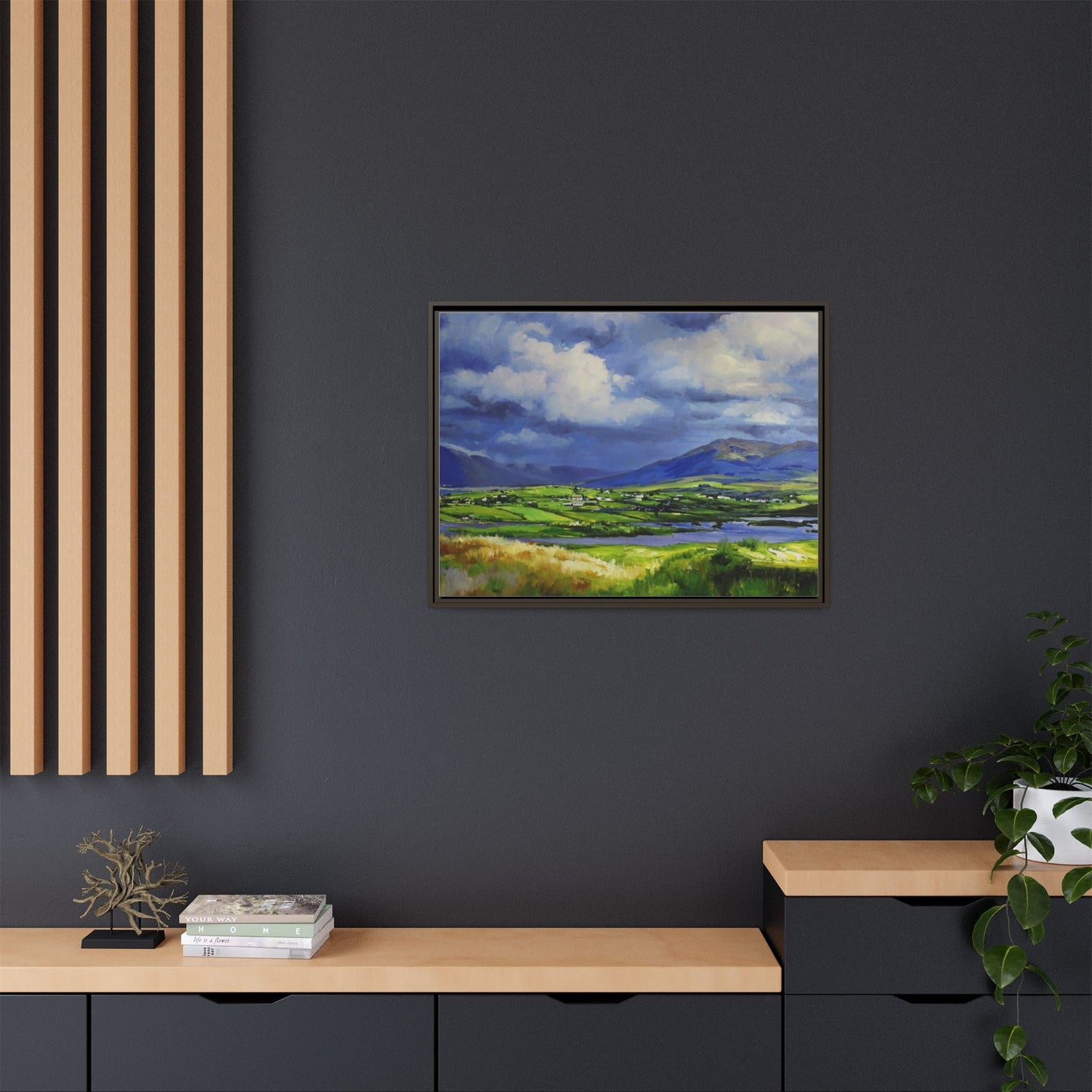 Connemara Fields - Stunning Irish landscape canvas print showcasing the serene beauty of Connemara's fields.