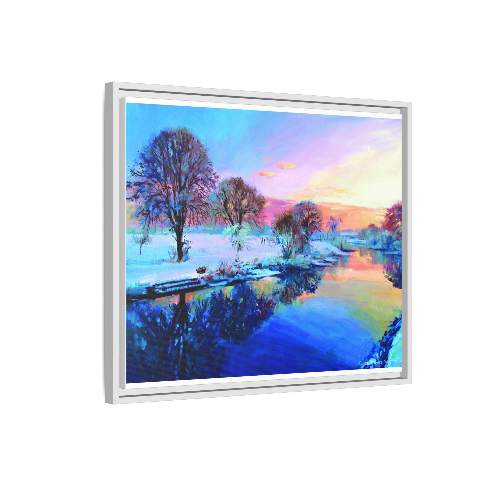 Winter Trees framed art – Premium pinewood frame with a cotton-polyester canvas print, featuring a protective coating for lasting beauty and timeless décor.