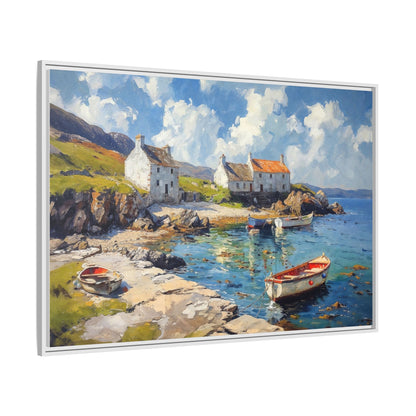 Island Harbour Coastal Landscape - Serene Wall Art Print for Home Décor