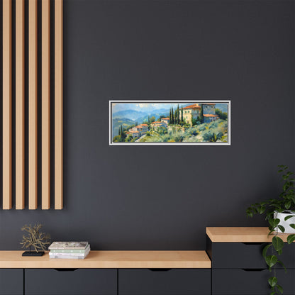 Tuscan Village on Hill - Captivating Italian Landscape Canvas Print for Timeless Home Décor