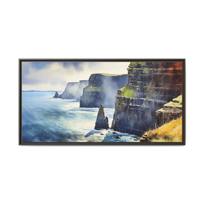 Watercolour of Cliffs of Moher – Beautiful Coastal Landscape Canvas Print