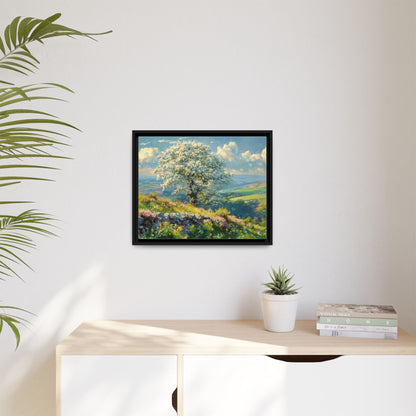 Whitethorn in Bloom wall art featuring a vibrant scene of blooming whitethorn trees, printed on high-quality canvas for a natural and timeless décor.