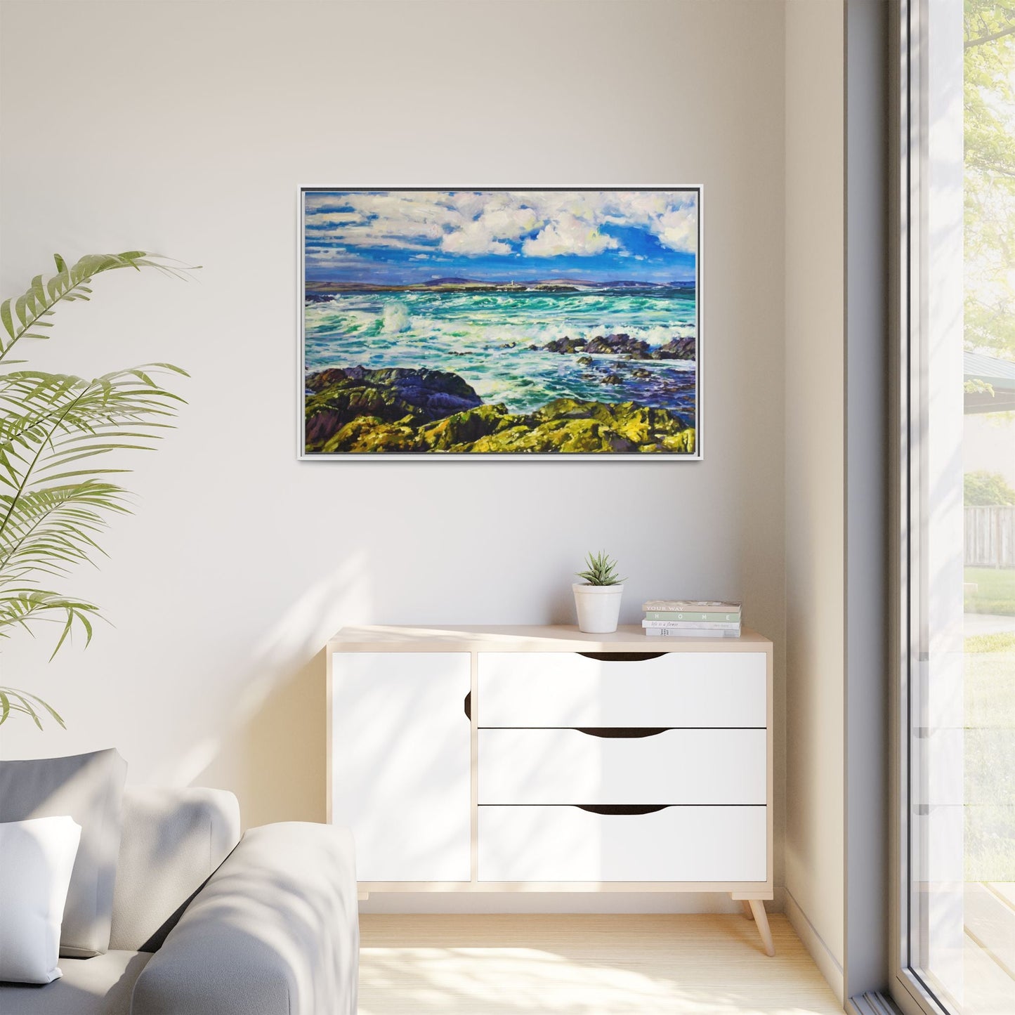 Ballyglass Lighthouse Erris wall art featuring the stunning coastal lighthouse, framed in premium materials for a perfect addition to any living space.