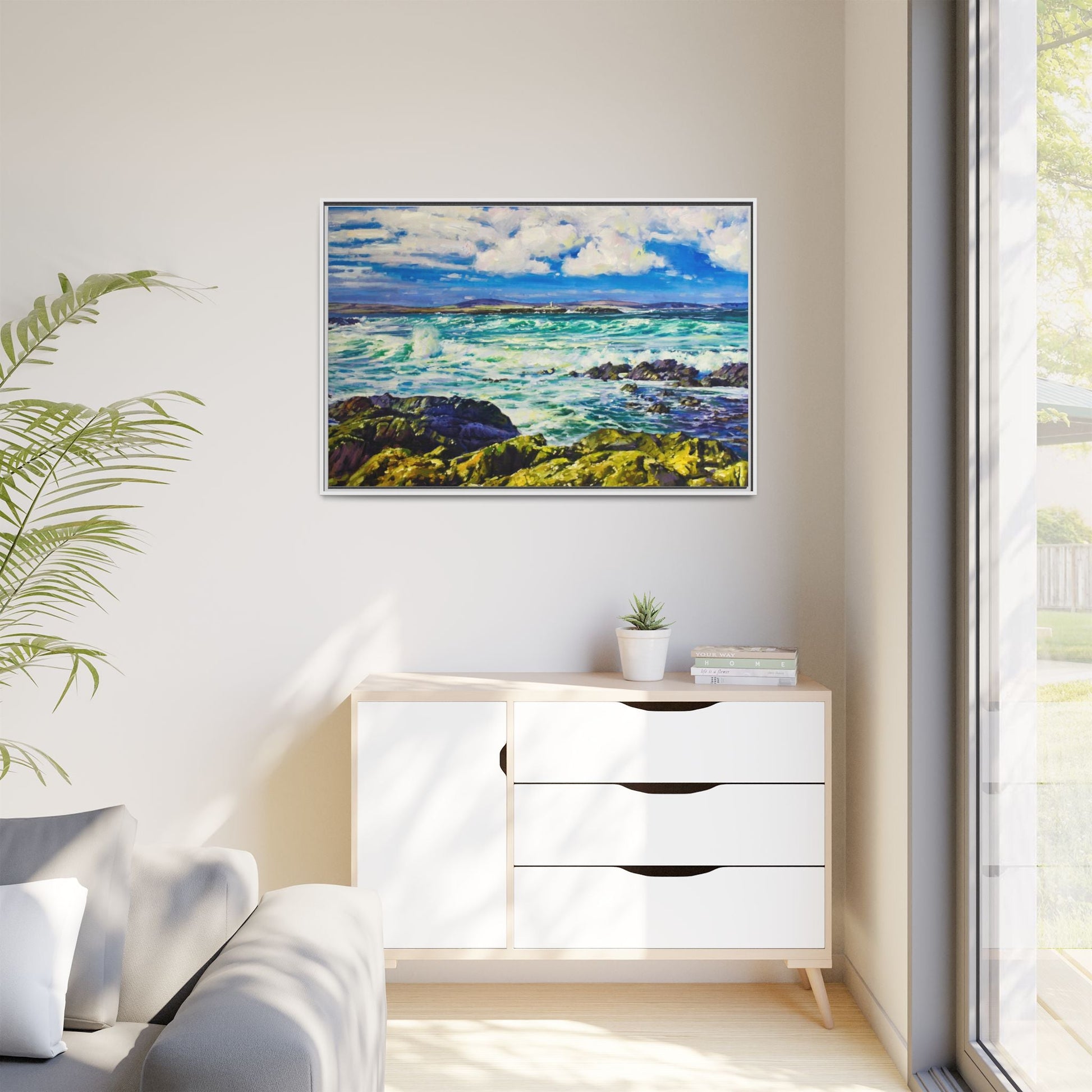 Ballyglass Lighthouse Erris wall art featuring the stunning coastal lighthouse, framed in premium materials for a perfect addition to any living space.