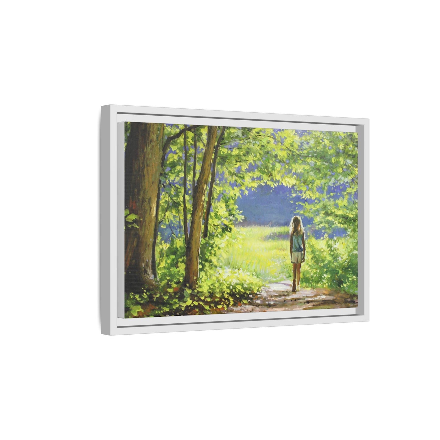 INTO THE LIGHT 11 – A captivating artwork featuring a luminous scene that evokes a sense of depth, movement, and serenity, framed in premium pinewood for timeless décor.