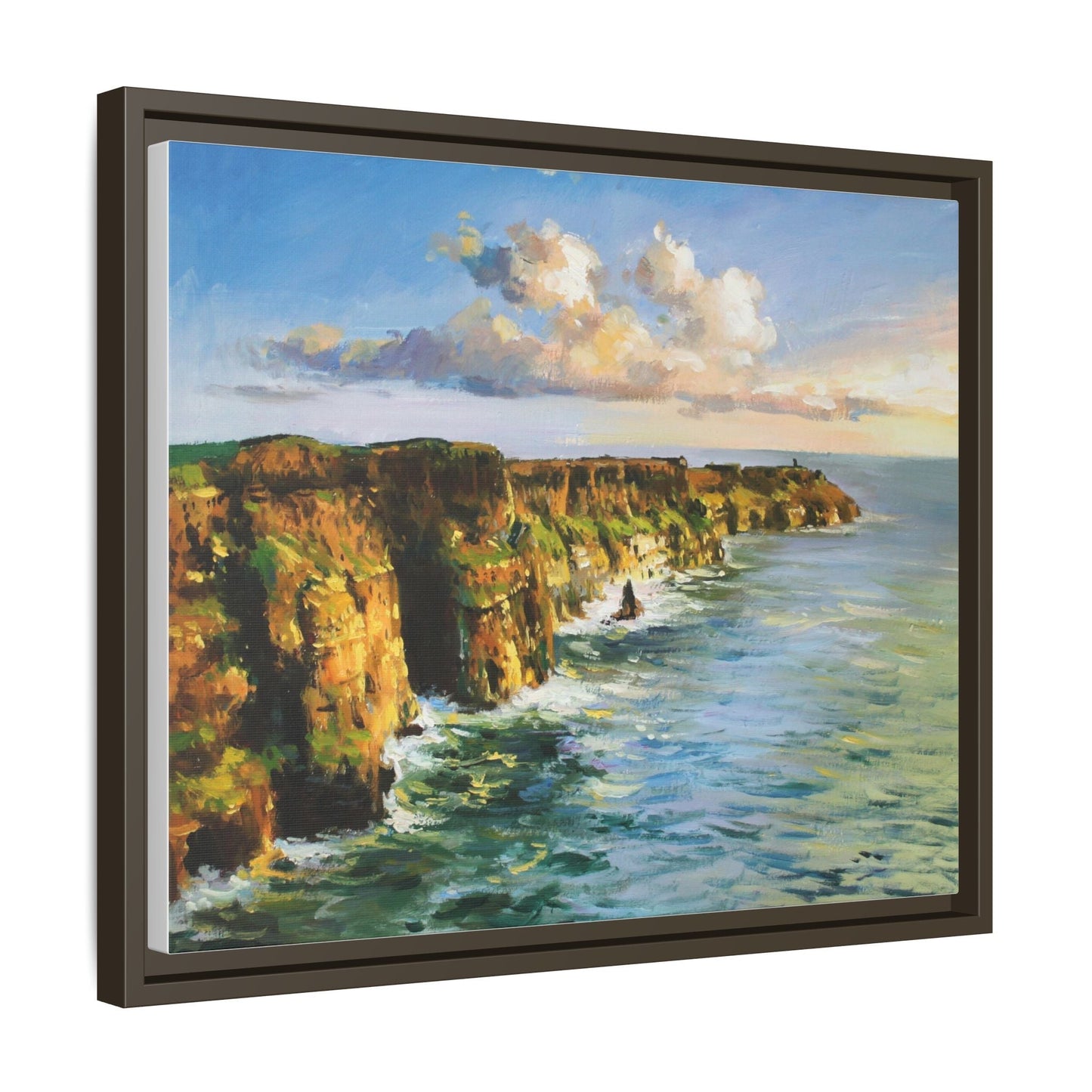 Cliffs of Moher wall art showcasing the dramatic Irish coastline, printed on high-quality canvas to bring natural beauty into your home décor.