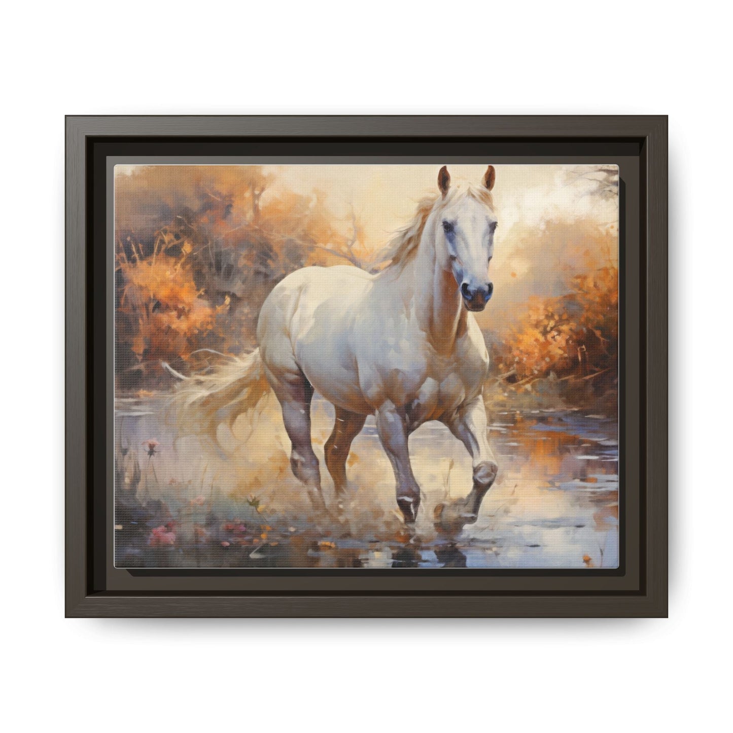 Arabian Horse – Elegant Pinewood Framed Wall Art for Timeless Décor