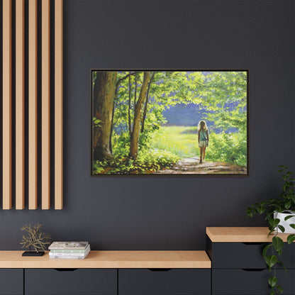 INTO THE LIGHT 11 – A captivating artwork featuring a luminous scene that evokes a sense of depth, movement, and serenity, framed in premium pinewood for timeless décor.