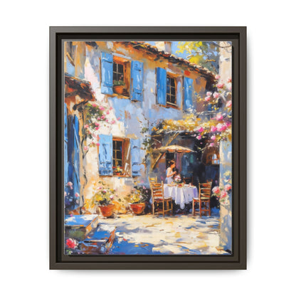 Premium Café Tables Frame with Cotton-Polyester Canvas Print