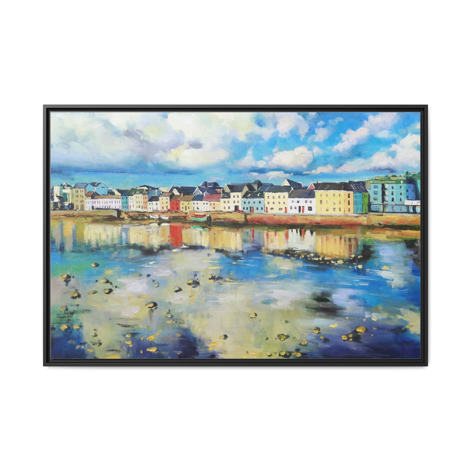 Galway Reflections wall art featuring serene Irish landscapes and water reflections, framed in premium quality wood.