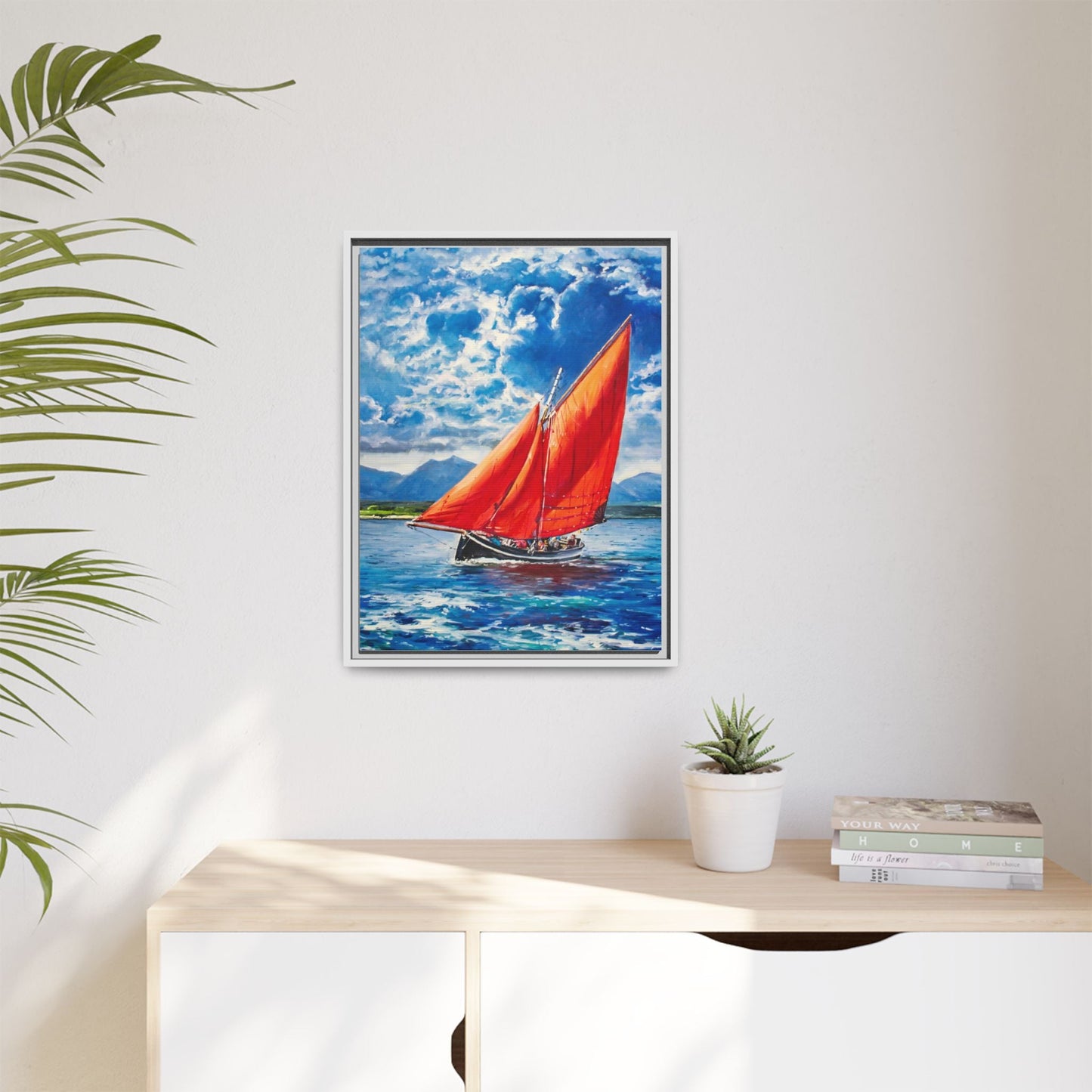 Single Galway Hooker – Premium Pinewood Art Frame for Timeless Décor