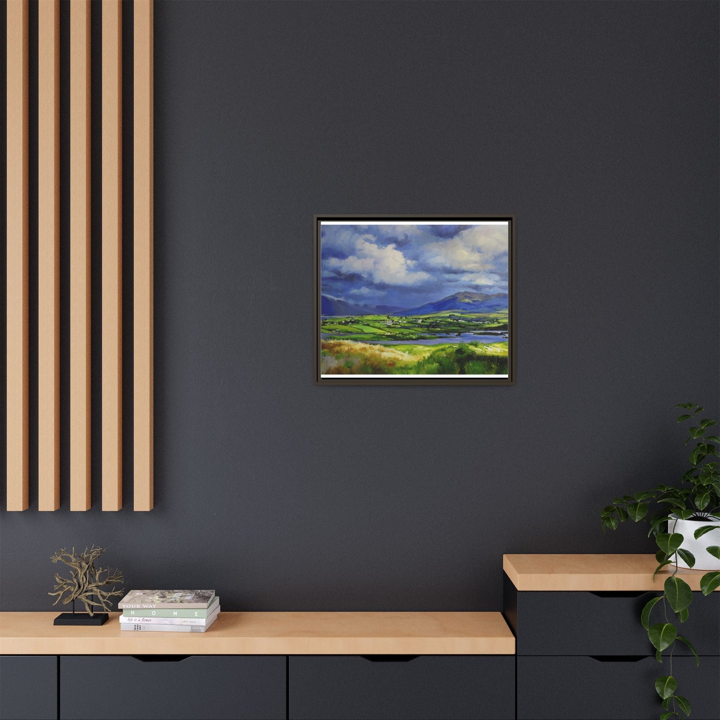 Connemara Fields - Stunning Irish landscape canvas print showcasing the serene beauty of Connemara's fields.