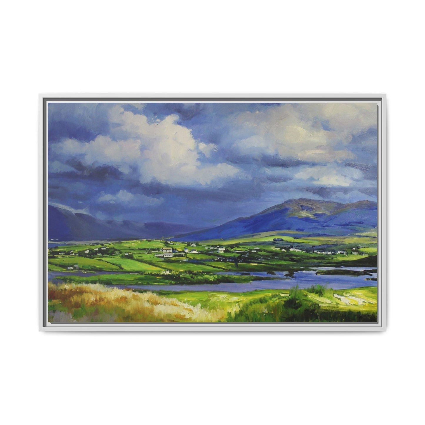 Connemara Fields - Stunning Irish landscape canvas print showcasing the serene beauty of Connemara's fields.