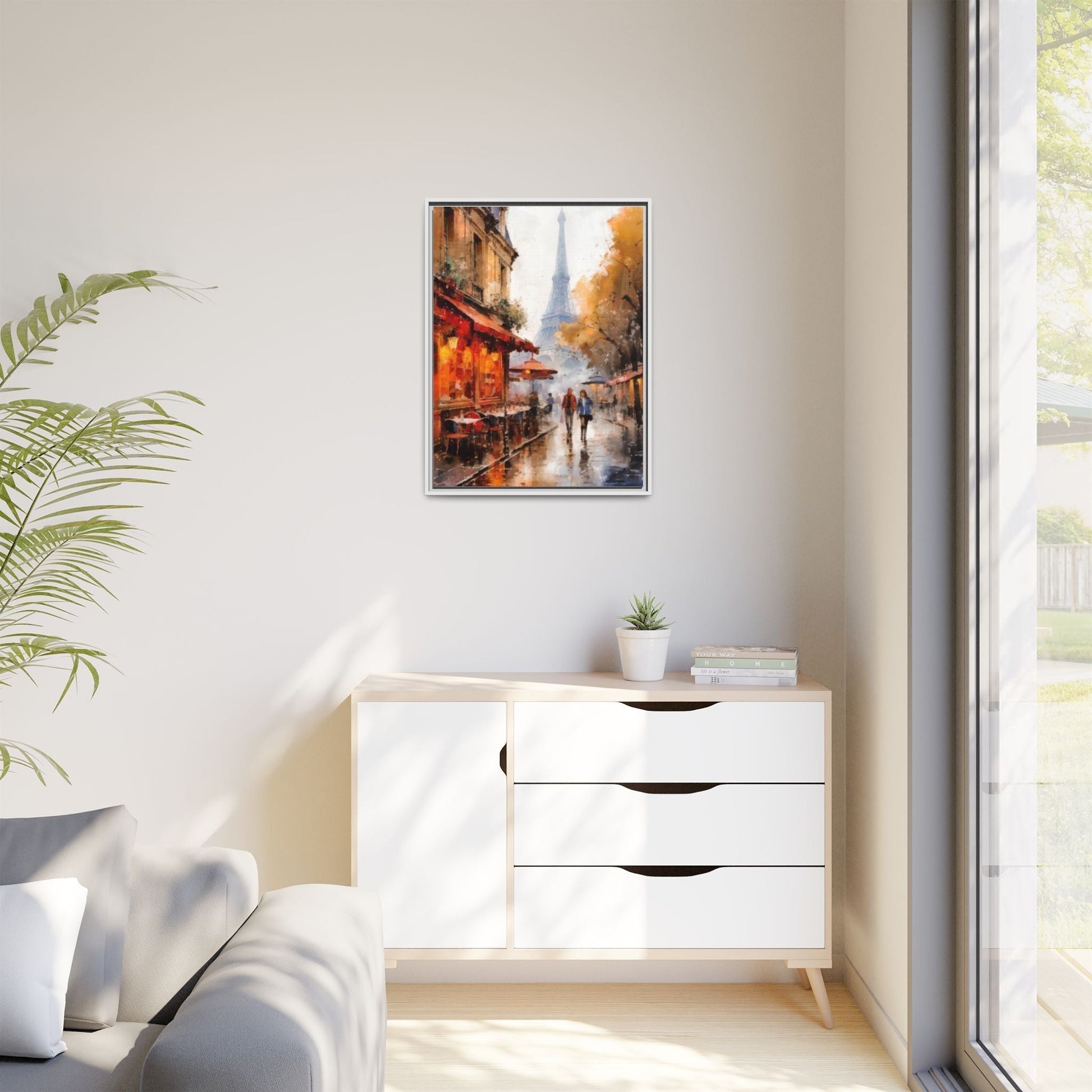 Eiffel Tower wall art featuring the iconic Paris landmark, printed on high-quality canvas to bring timeless beauty and elegance to your home décor.