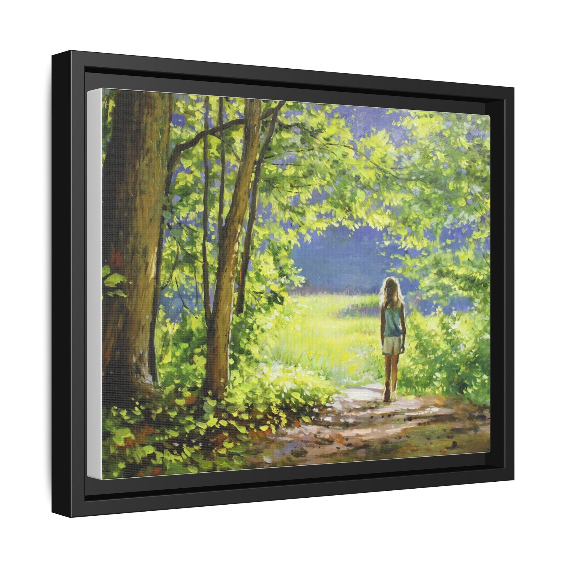 INTO THE LIGHT 11 – A captivating artwork featuring a luminous scene that evokes a sense of depth, movement, and serenity, framed in premium pinewood for timeless décor.