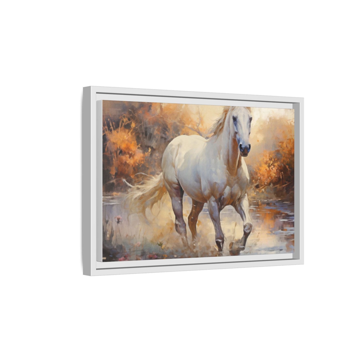 Arabian Horse – Elegant Pinewood Framed Wall Art for Timeless Décor