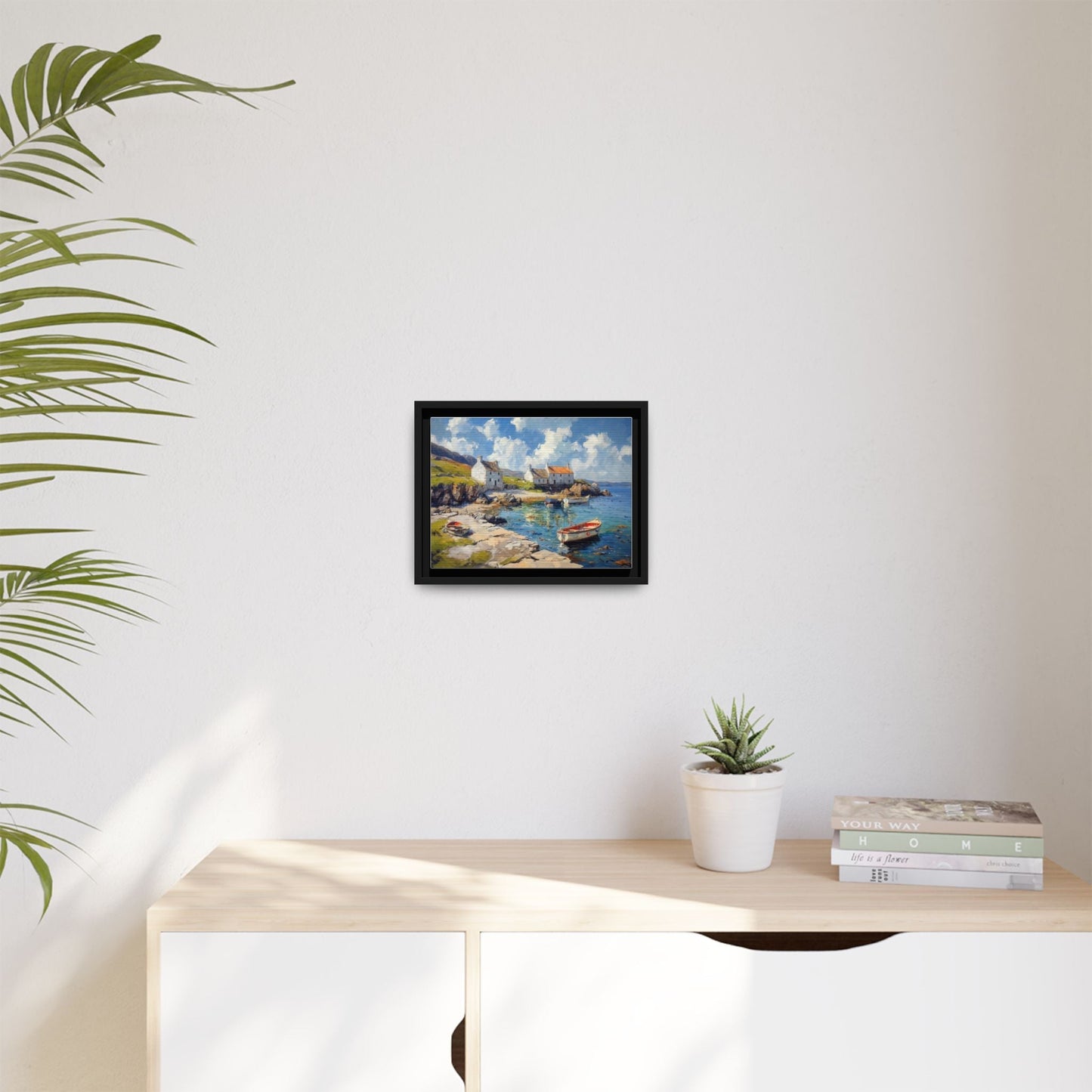 Island Harbour Coastal Landscape - Serene Wall Art Print for Home Décor