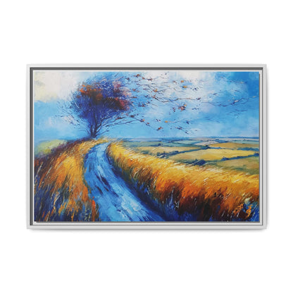 Autumn Leaves Scattering A Premium Pinewood Art Frame for Timeless Décor