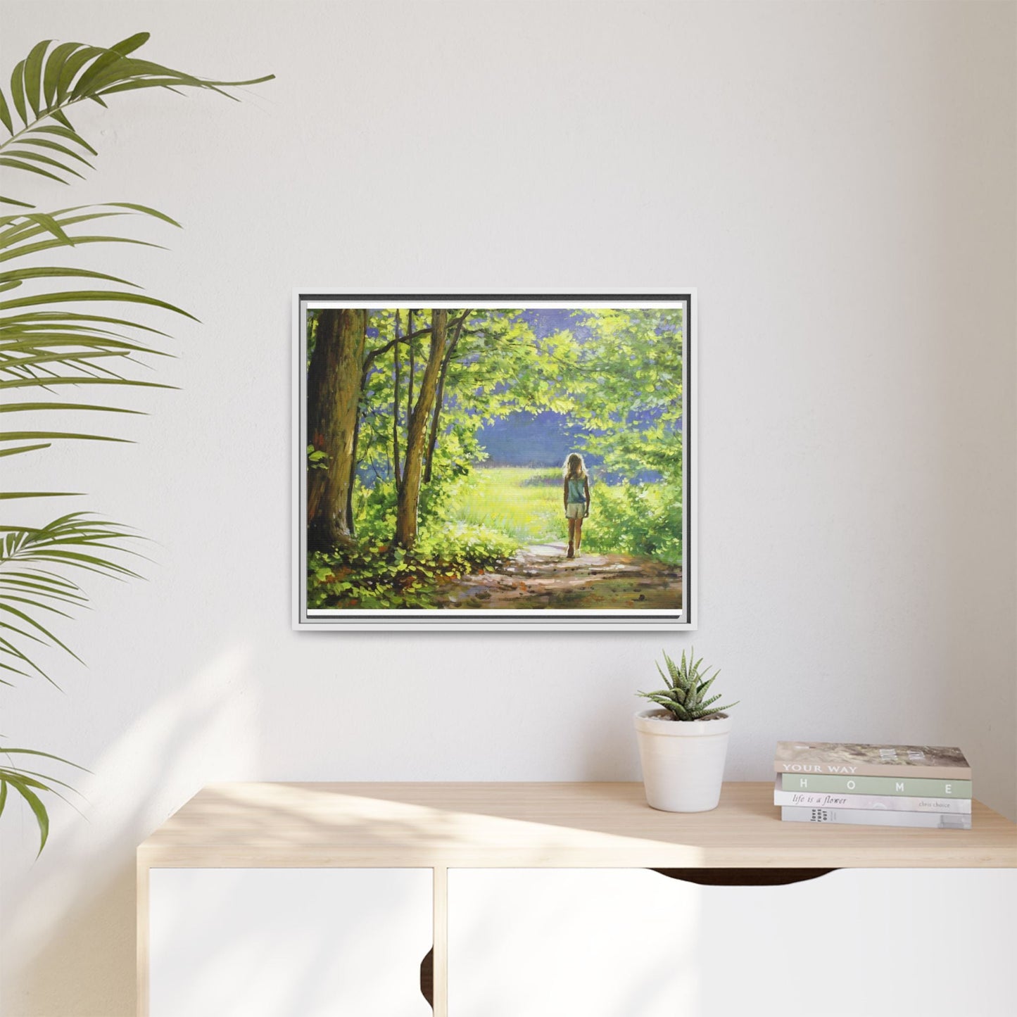 INTO THE LIGHT 11 – A captivating artwork featuring a luminous scene that evokes a sense of depth, movement, and serenity, framed in premium pinewood for timeless décor.