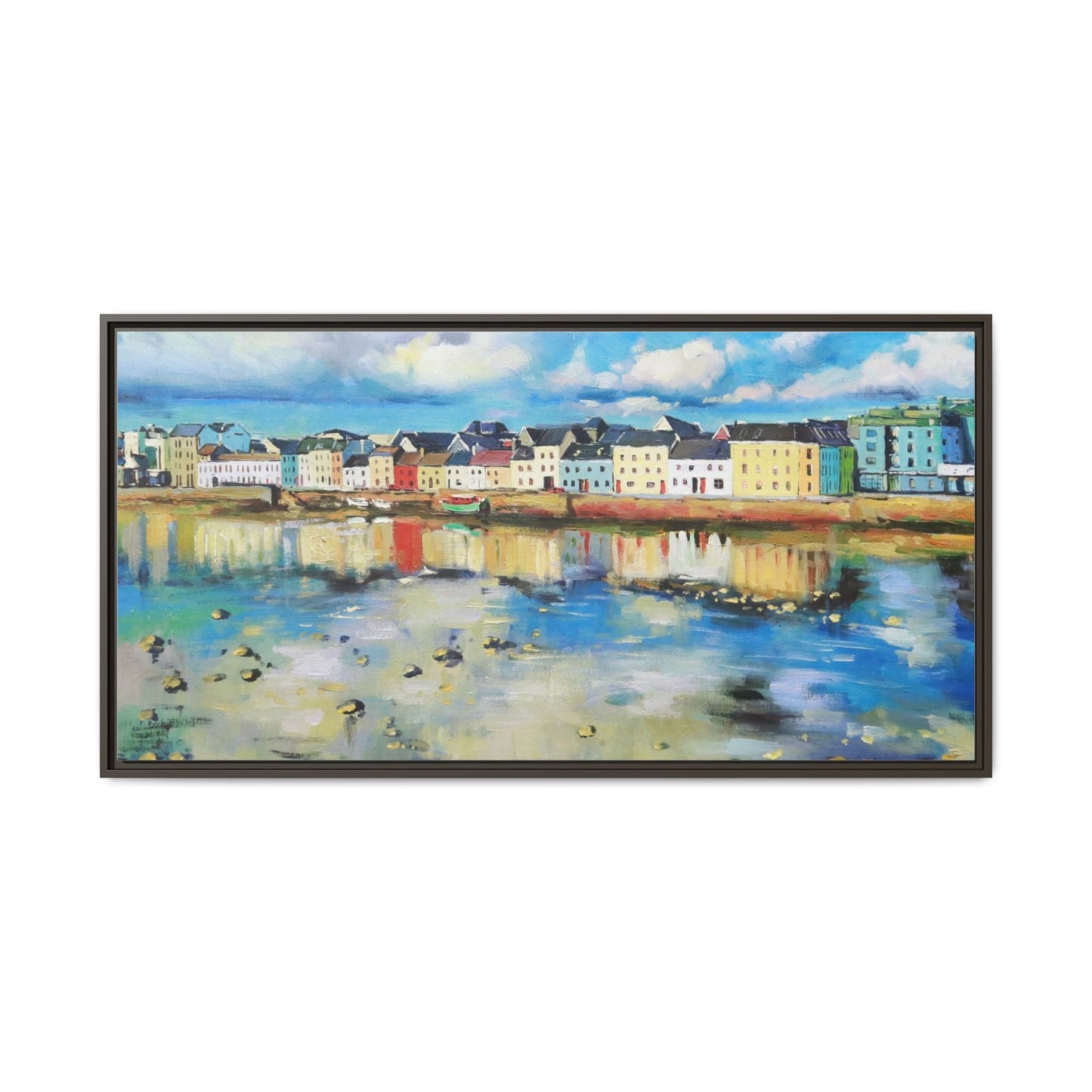 Galway Reflections wall art featuring serene Irish landscapes and water reflections, framed in premium quality wood.