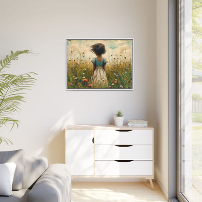 Young Girl In Flowers Wall Art - Graceful Portrait of Girl Surrounded by Flowers for Home Décor