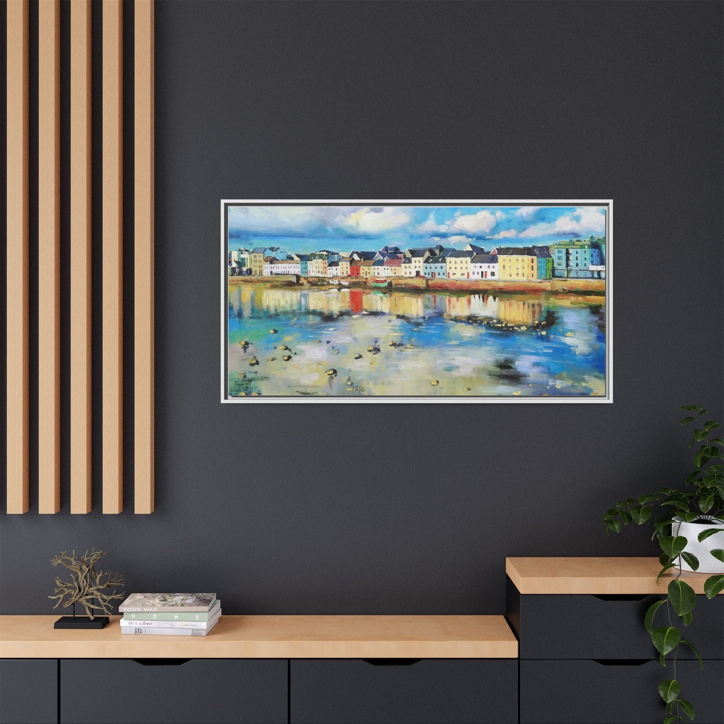 Galway Reflections wall art featuring serene Irish landscapes and water reflections, framed in premium quality wood.