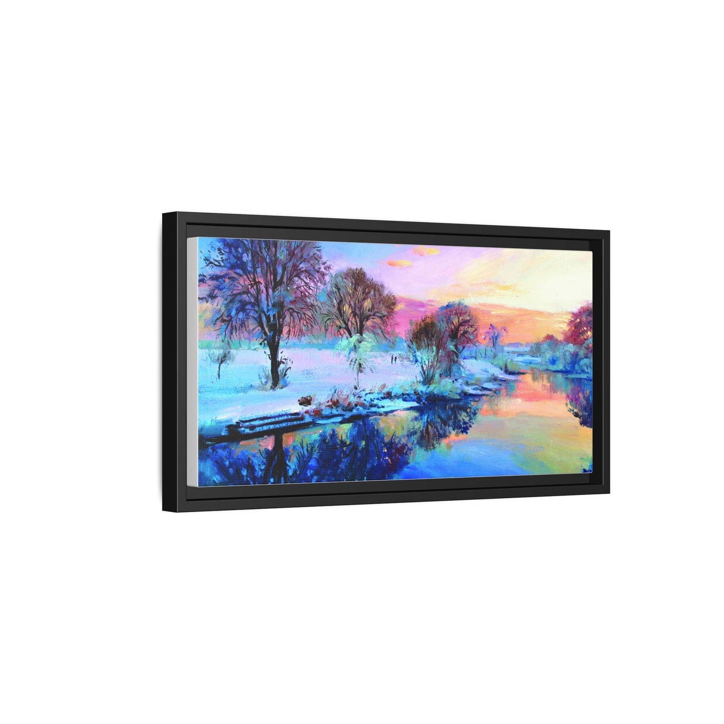 Winter Trees framed art – Premium pinewood frame with a cotton-polyester canvas print, featuring a protective coating for lasting beauty and timeless décor.