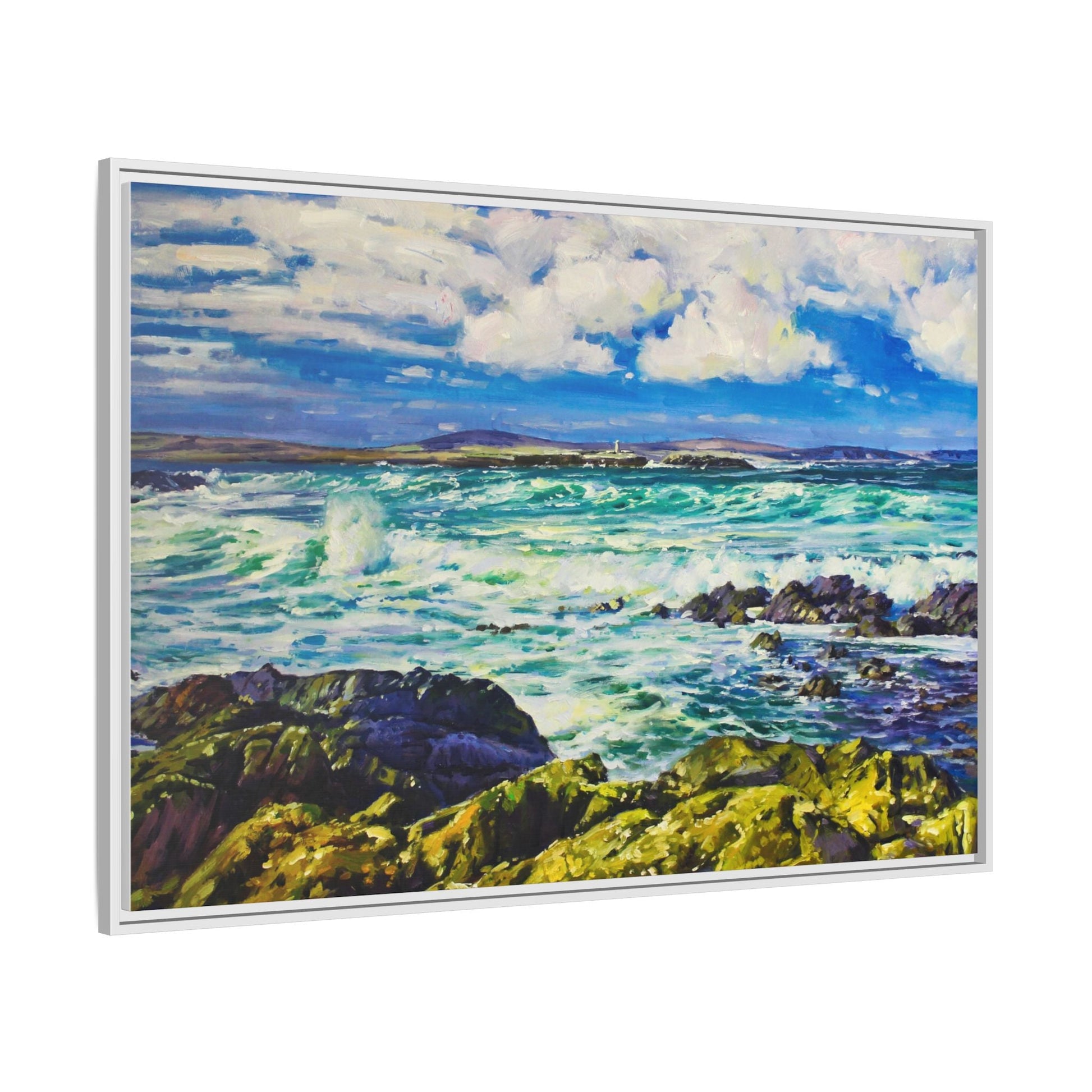 Ballyglass Lighthouse Erris wall art featuring the stunning coastal lighthouse, framed in premium materials for a perfect addition to any living space.