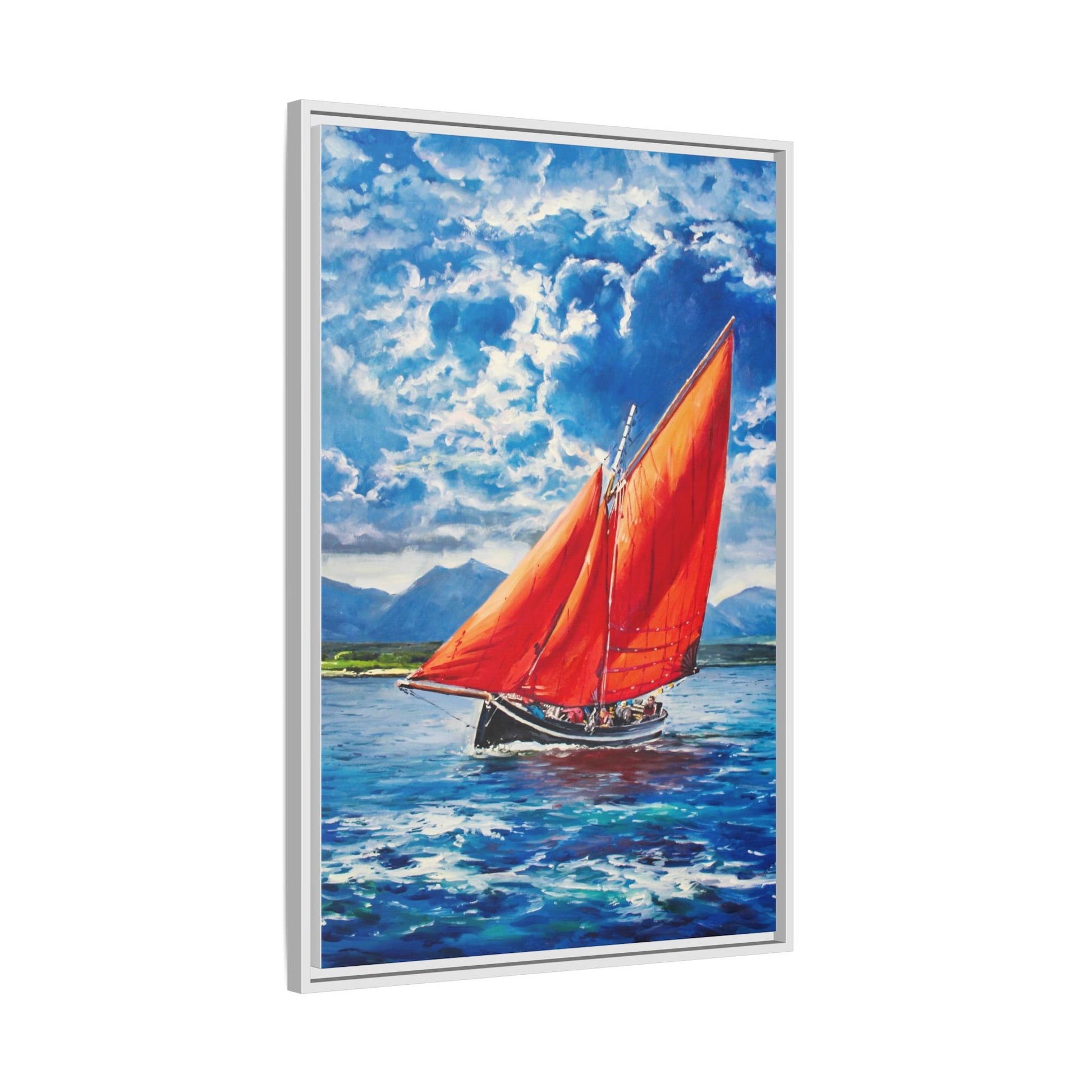 Single Galway Hooker – Premium Pinewood Art Frame for Timeless Décor