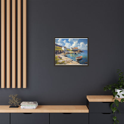 Island Harbour Coastal Landscape - Serene Wall Art Print for Home Décor