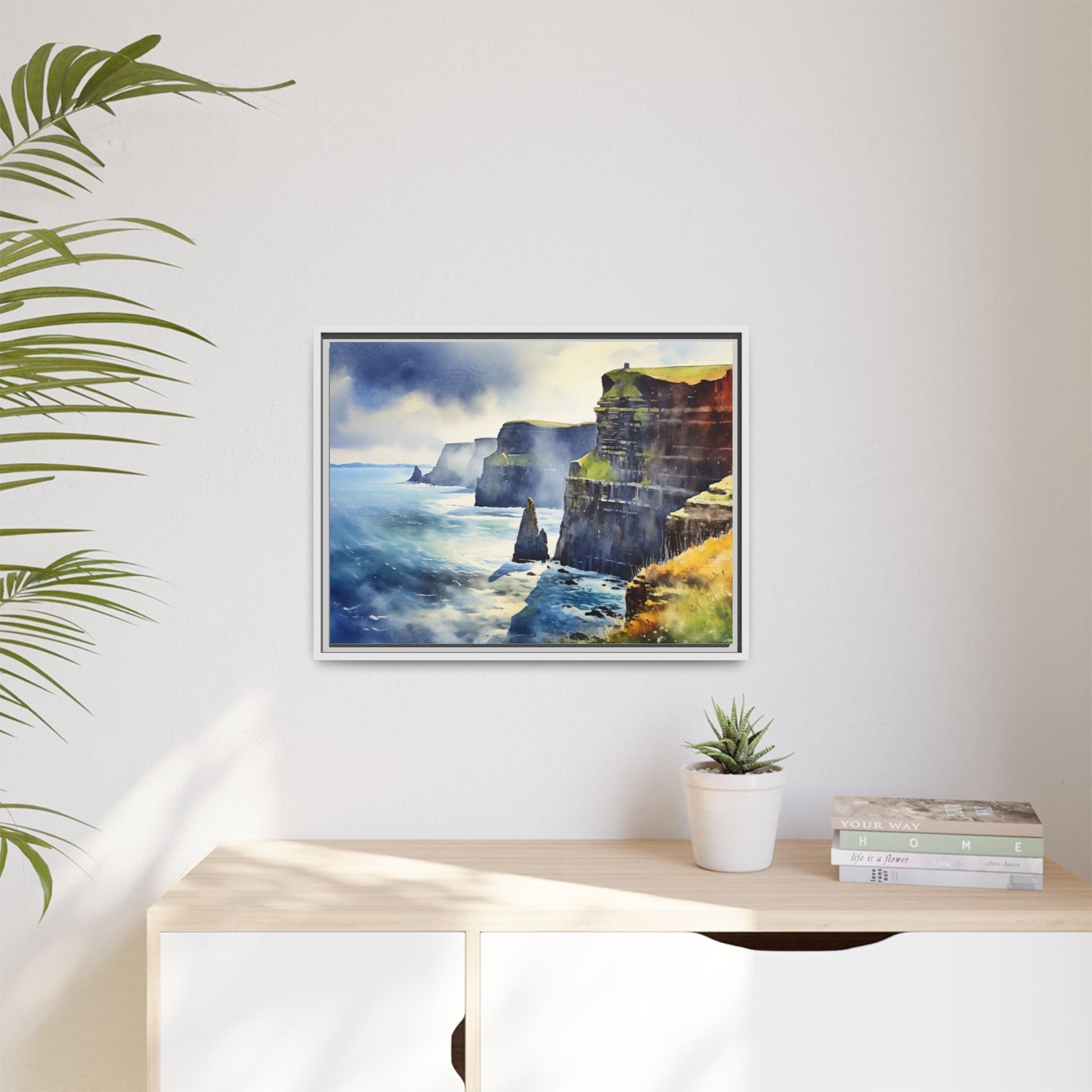 Watercolour of Cliffs of Moher – Beautiful Coastal Landscape Canvas Print