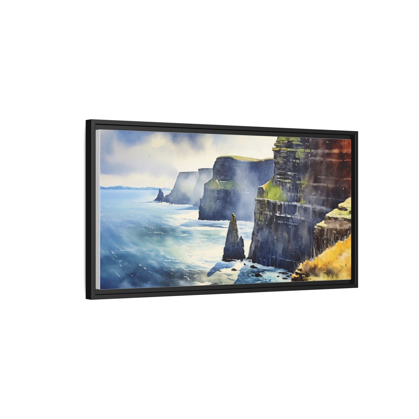 Watercolour of Cliffs of Moher – Beautiful Coastal Landscape Canvas Print