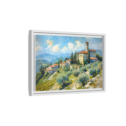 Tuscan Village on Hill - Captivating Italian Landscape Canvas Print for Timeless Home Décor