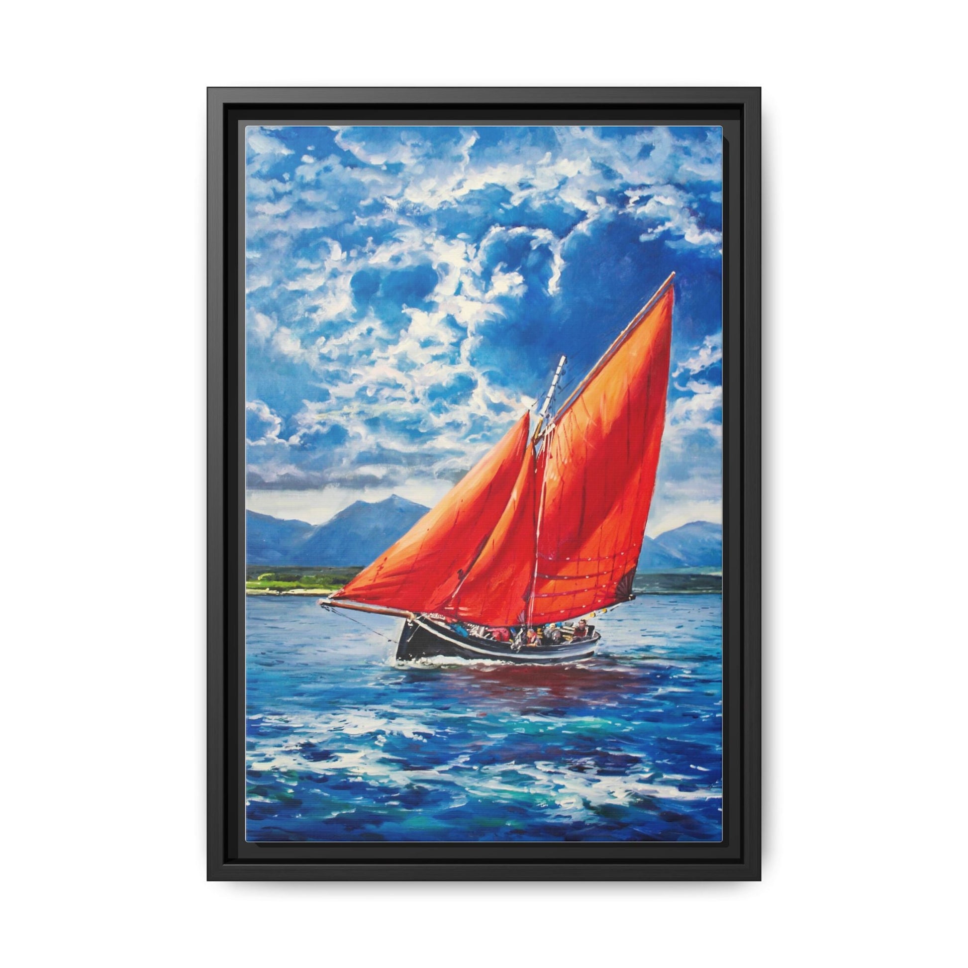 Single Galway Hooker – Premium Pinewood Art Frame for Timeless Décor