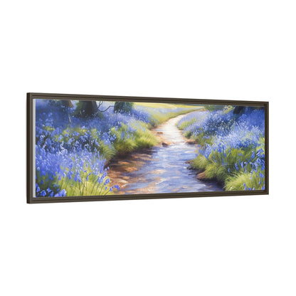 Bluebell Stream Wall Art - Serene Nature Landscape Canvas Print