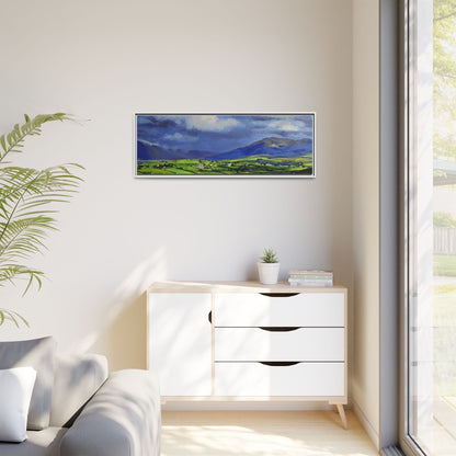 Connemara Fields - Stunning Irish landscape canvas print showcasing the serene beauty of Connemara's fields.