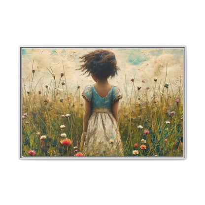 Young Girl In Flowers Wall Art - Graceful Portrait of Girl Surrounded by Flowers for Home Décor