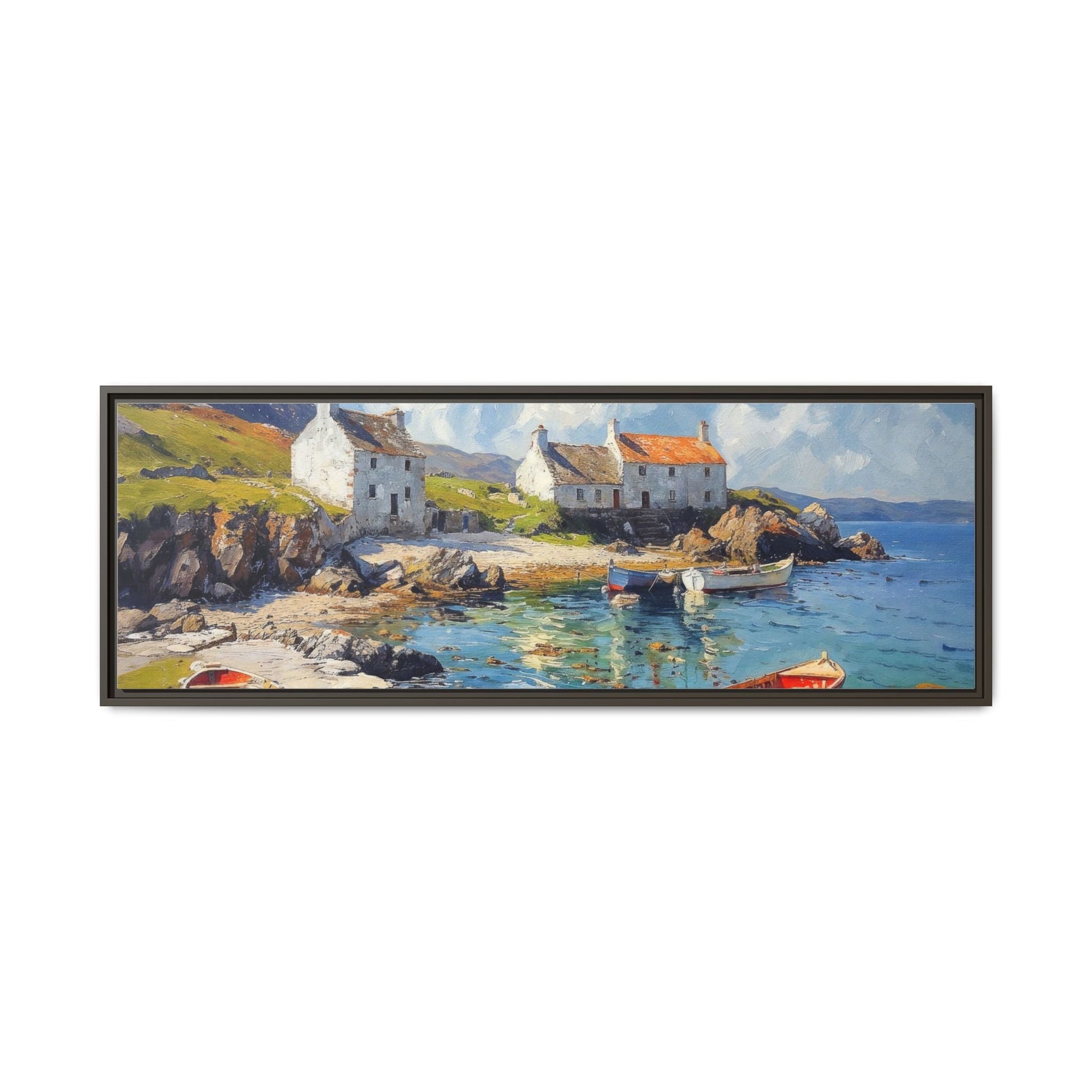 Island Harbour Coastal Landscape - Serene Wall Art Print for Home Décor