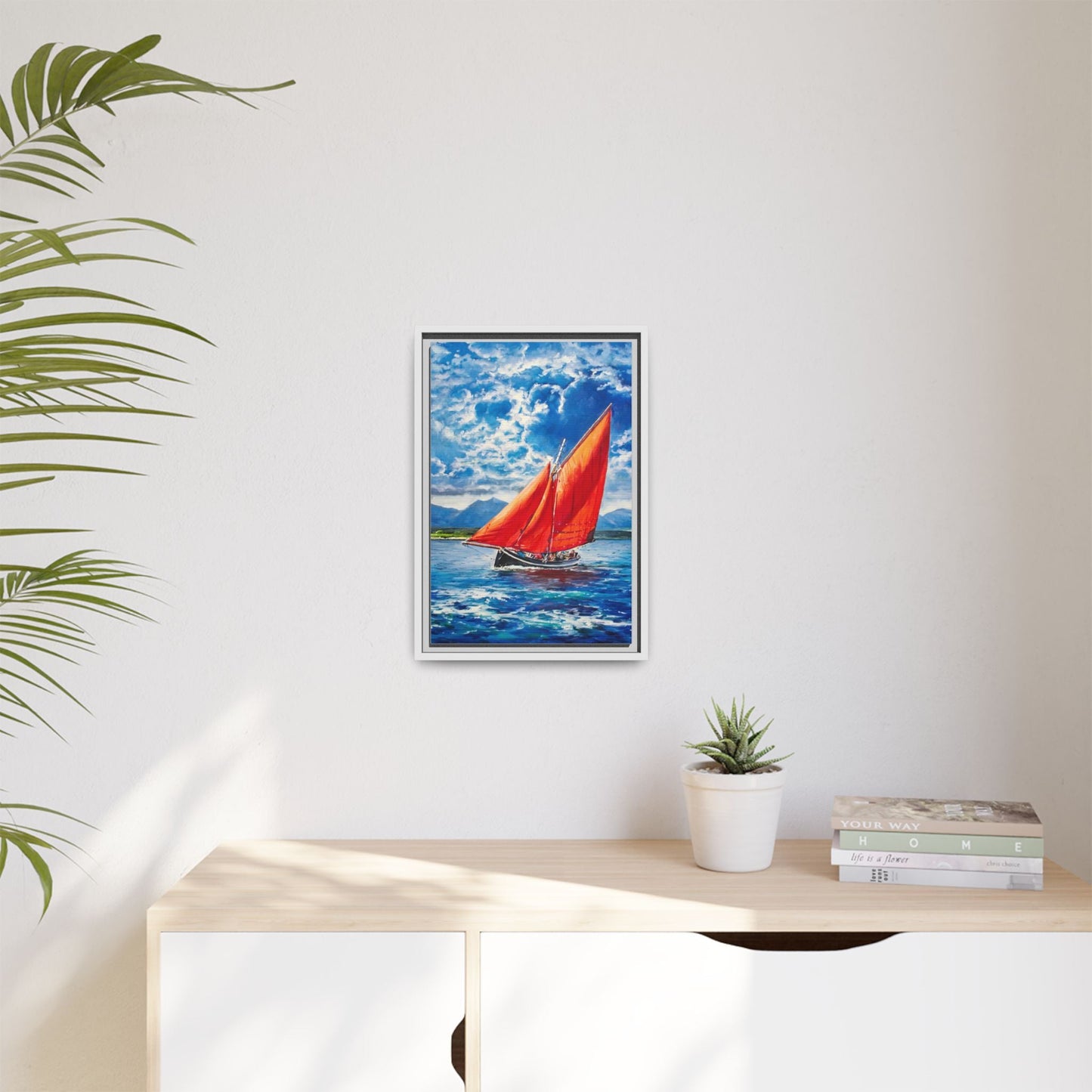 Single Galway Hooker – Premium Pinewood Art Frame for Timeless Décor