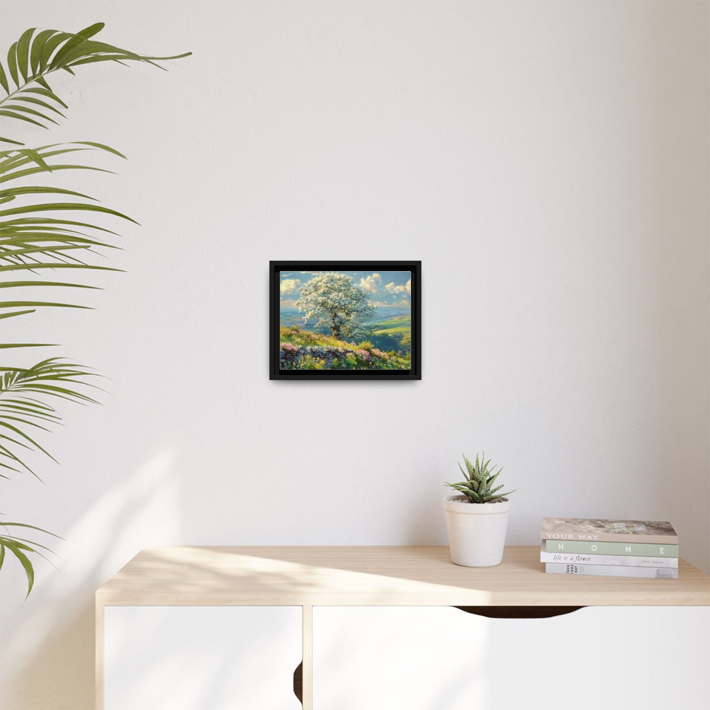 Whitethorn in Bloom wall art featuring a vibrant scene of blooming whitethorn trees, printed on high-quality canvas for a natural and timeless décor.