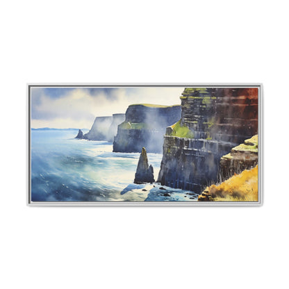 Watercolour of Cliffs of Moher – Beautiful Coastal Landscape Canvas Print