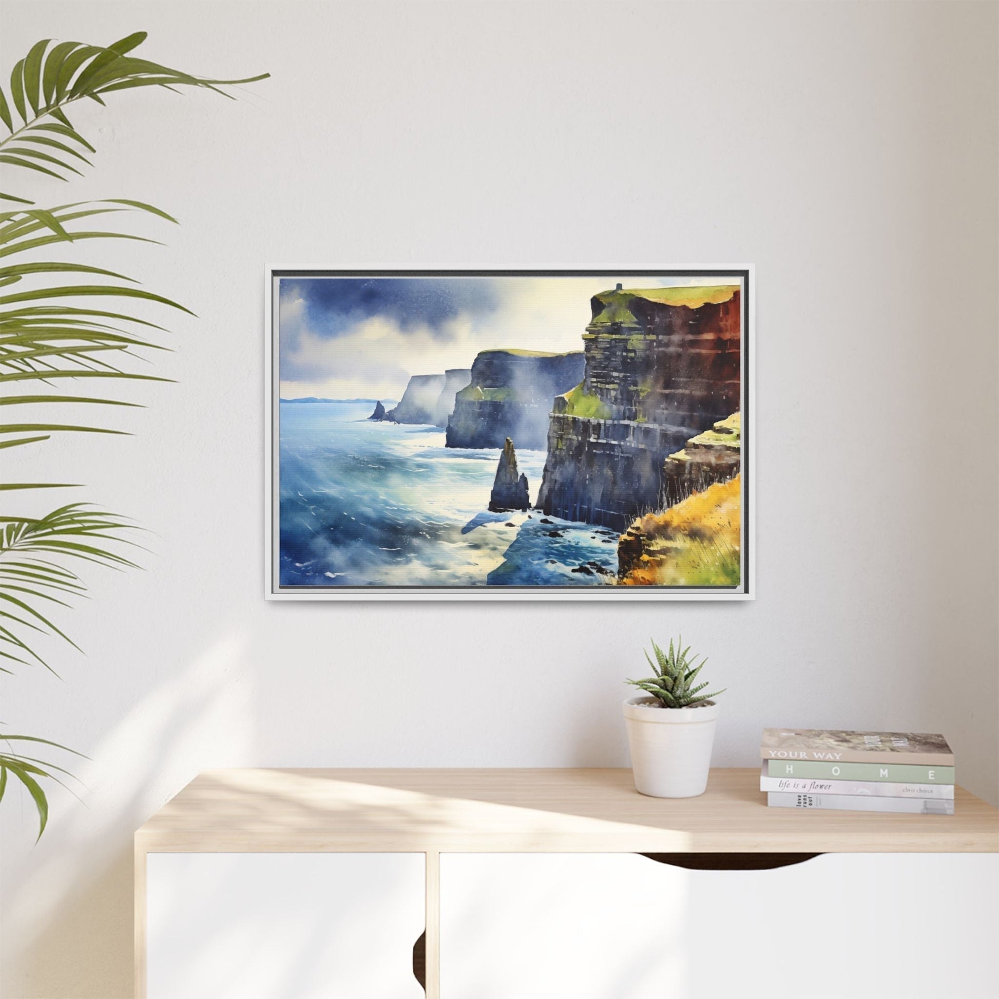 Watercolour of Cliffs of Moher – Beautiful Coastal Landscape Canvas Print