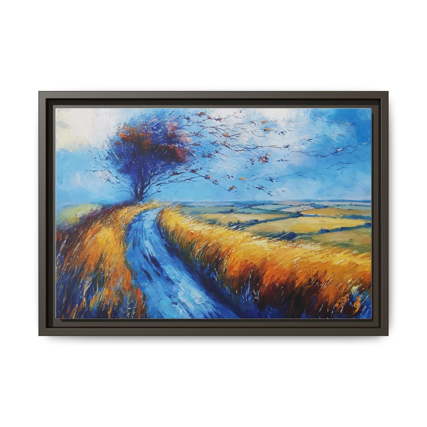 Autumn Leaves Scattering A Premium Pinewood Art Frame for Timeless Décor