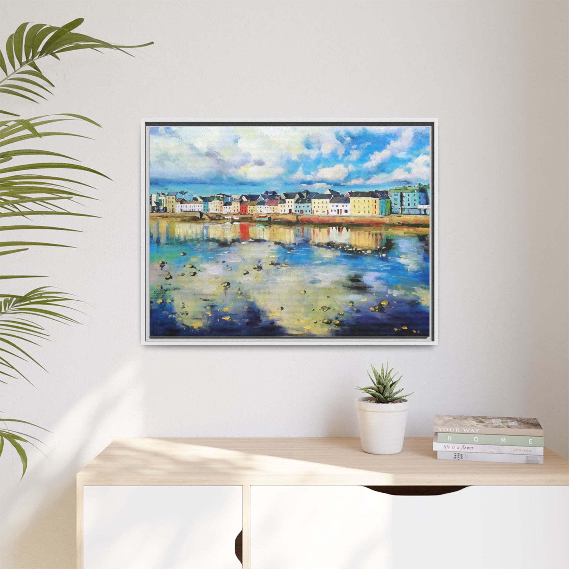 Galway Reflections wall art featuring serene Irish landscapes and water reflections, framed in premium quality wood.