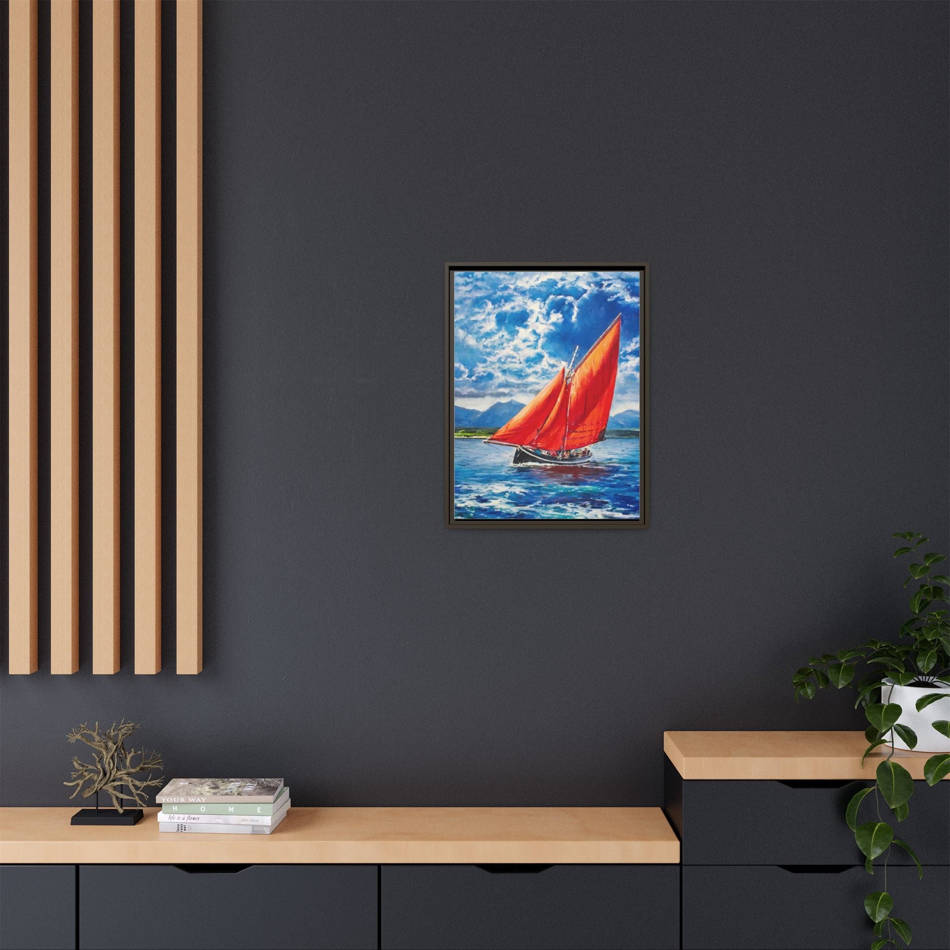 Single Galway Hooker – Premium Pinewood Art Frame for Timeless Décor