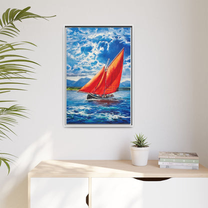 Single Galway Hooker – Premium Pinewood Art Frame for Timeless Décor