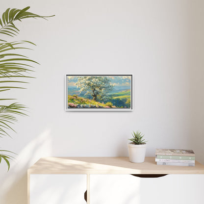 Whitethorn in Bloom wall art featuring a vibrant scene of blooming whitethorn trees, printed on high-quality canvas for a natural and timeless décor.